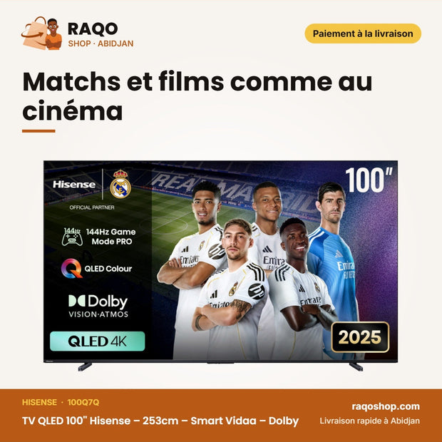 TV QLED 100'' Hisense – 253cm – Smart Vidaa – Dolby | 100Q7Q