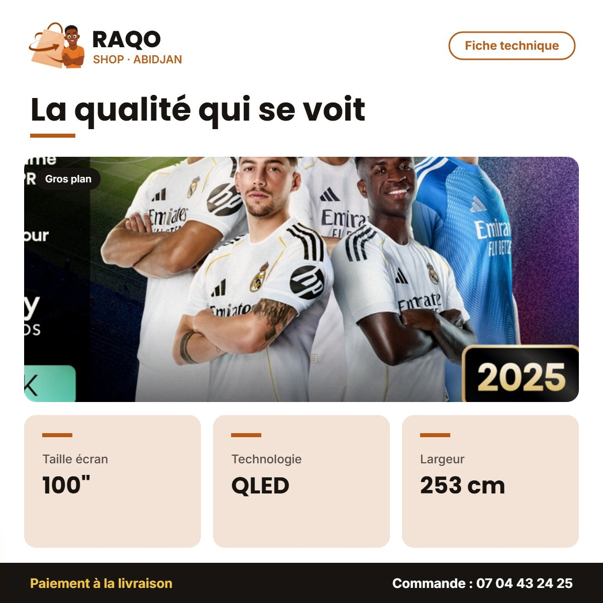 TV QLED 100'' Hisense – 253cm – Smart Vidaa – Dolby | 100Q7Q