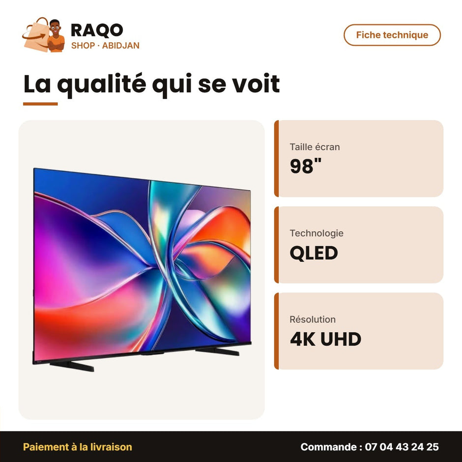 TV QLED 98'' Hisense – 248cm – Smart Vidaa – 4K UHD | 98Q6Q