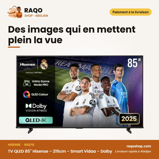 TV QLED 85'' Hisense – 215cm – Smart Vidaa – Dolby | 85Q7Q