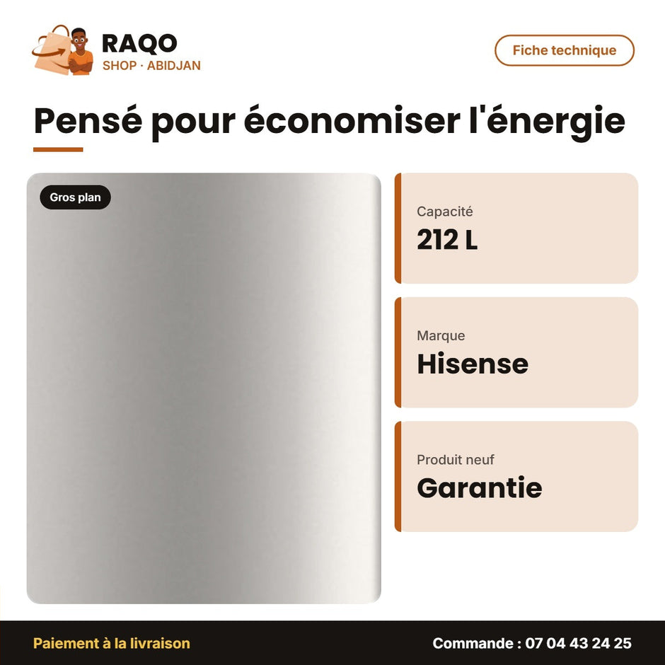 Congélateur Vertical Hisense – 212L Net – 7 Tiroirs – Congelation Rapide A+ | RS-32DC4SA