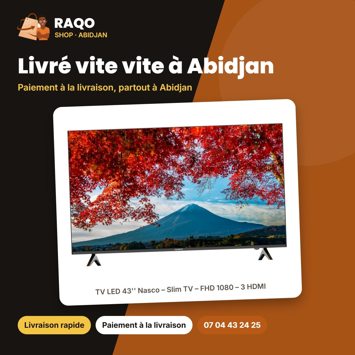 TV LED 43'' Nasco – Slim TV – FHD 1080 – 3 HDMI | NAS-J43FBFL-A