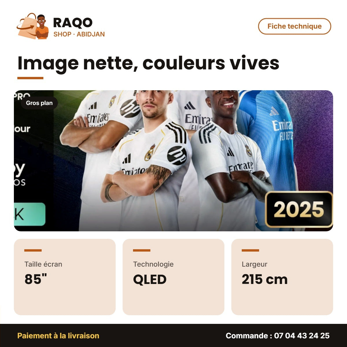 TV QLED 85'' Hisense – 215cm – Smart Vidaa – Dolby | 85Q7Q