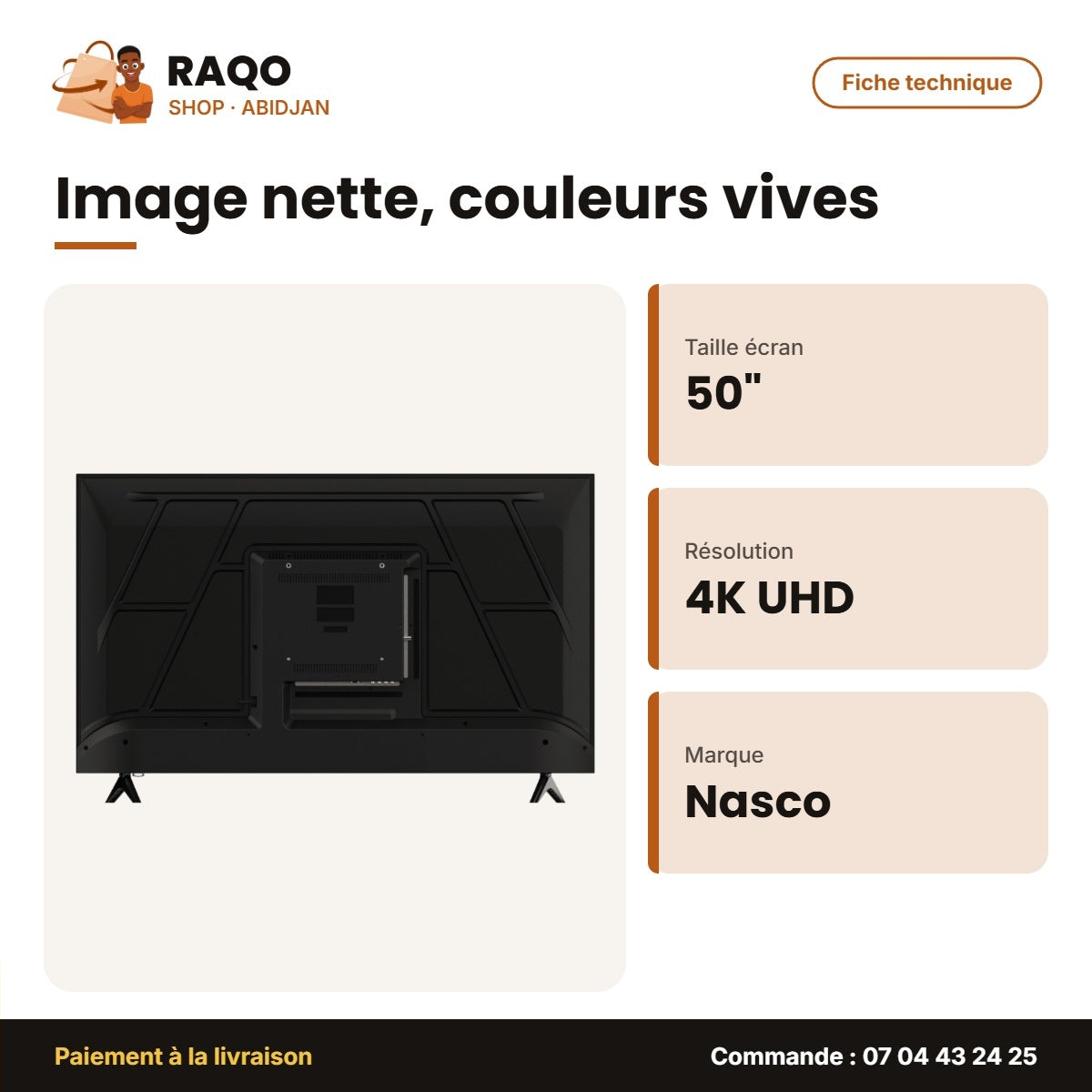 TV LED 50'' Nasco – Google TV – 4K-UHD – Youtube-Netflix-Prime Video-Bt | NAS-J50FBFL-G