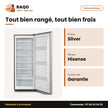 Congélateur Vertical Hisense – 6 Etageres + 1 Tiroir – A+ – Silver | RS-24DC4SA