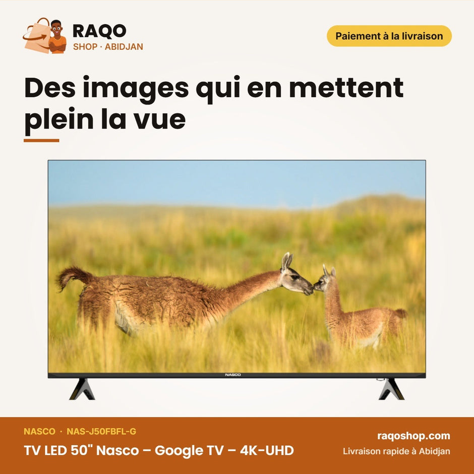 TV LED 50'' Nasco – Google TV – 4K-UHD – Youtube-Netflix-Prime Video-Bt | NAS-J50FBFL-G