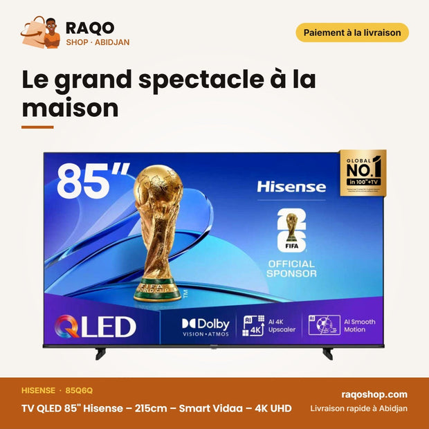 TV QLED 85'' Hisense – 215cm – Smart Vidaa – 4K UHD | 85Q6Q