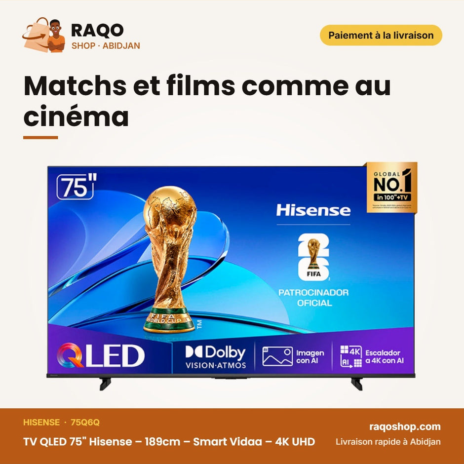 TV QLED 75'' Hisense – 189cm – Smart Vidaa – 4K UHD | 75Q6Q