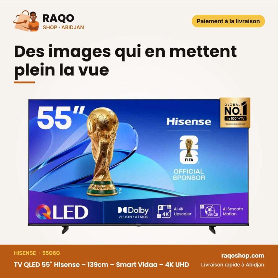TV QLED 55'' Hisense – 139cm – Smart Vidaa – 4K UHD | 55Q6Q
