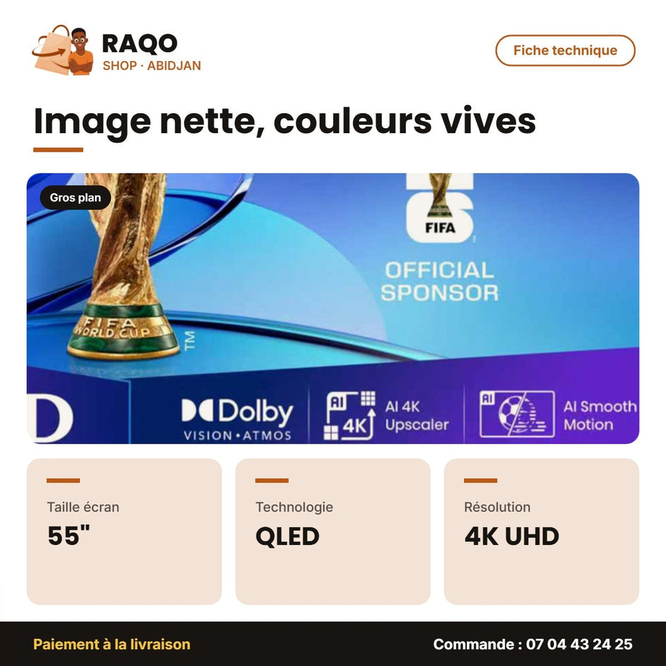 TV QLED 55'' Hisense – 139cm – Smart Vidaa – 4K UHD | 55Q6Q