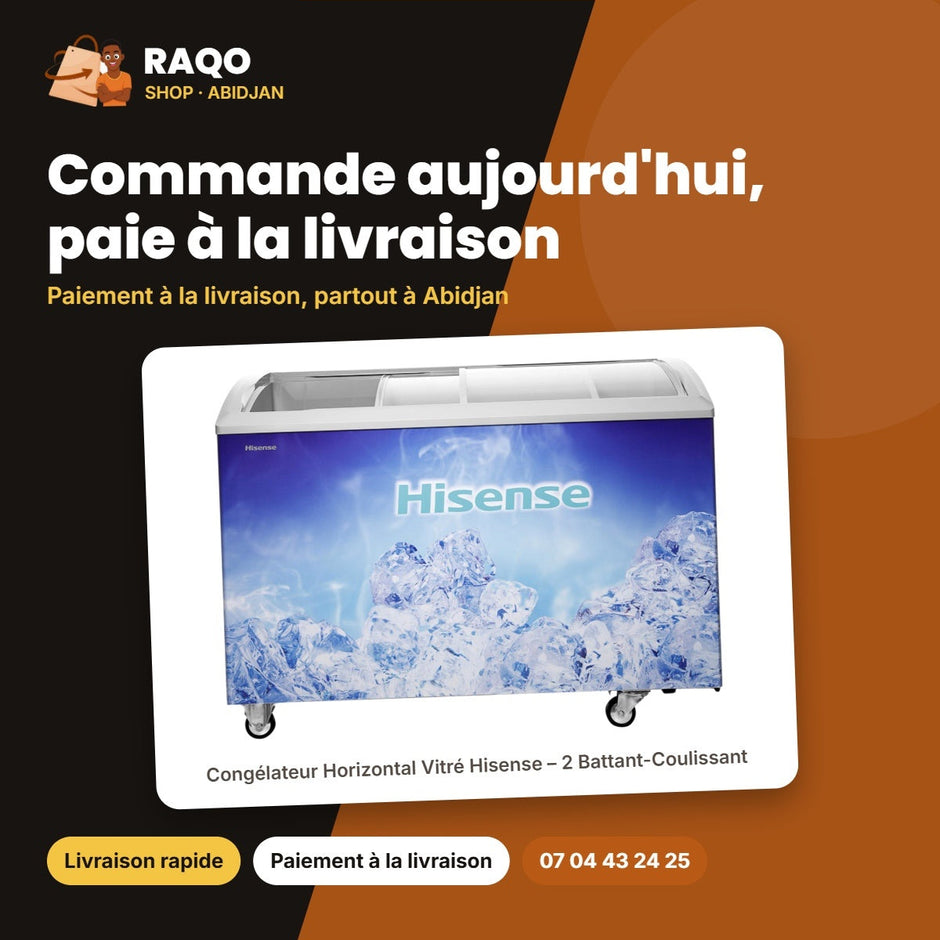 Congélateur Horizontal Vitré Hisense – 2 Battant-Coulissant – 223L | FL-39DD4HA