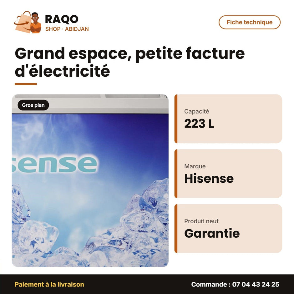 Congélateur Horizontal Vitré Hisense – 2 Battant-Coulissant – 223L | FL-39DD4HA