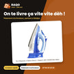 Fer à Repasser à Vapeur Nasco + Support 360° 2200W Bleu-Blanc | FR_NA-8878C