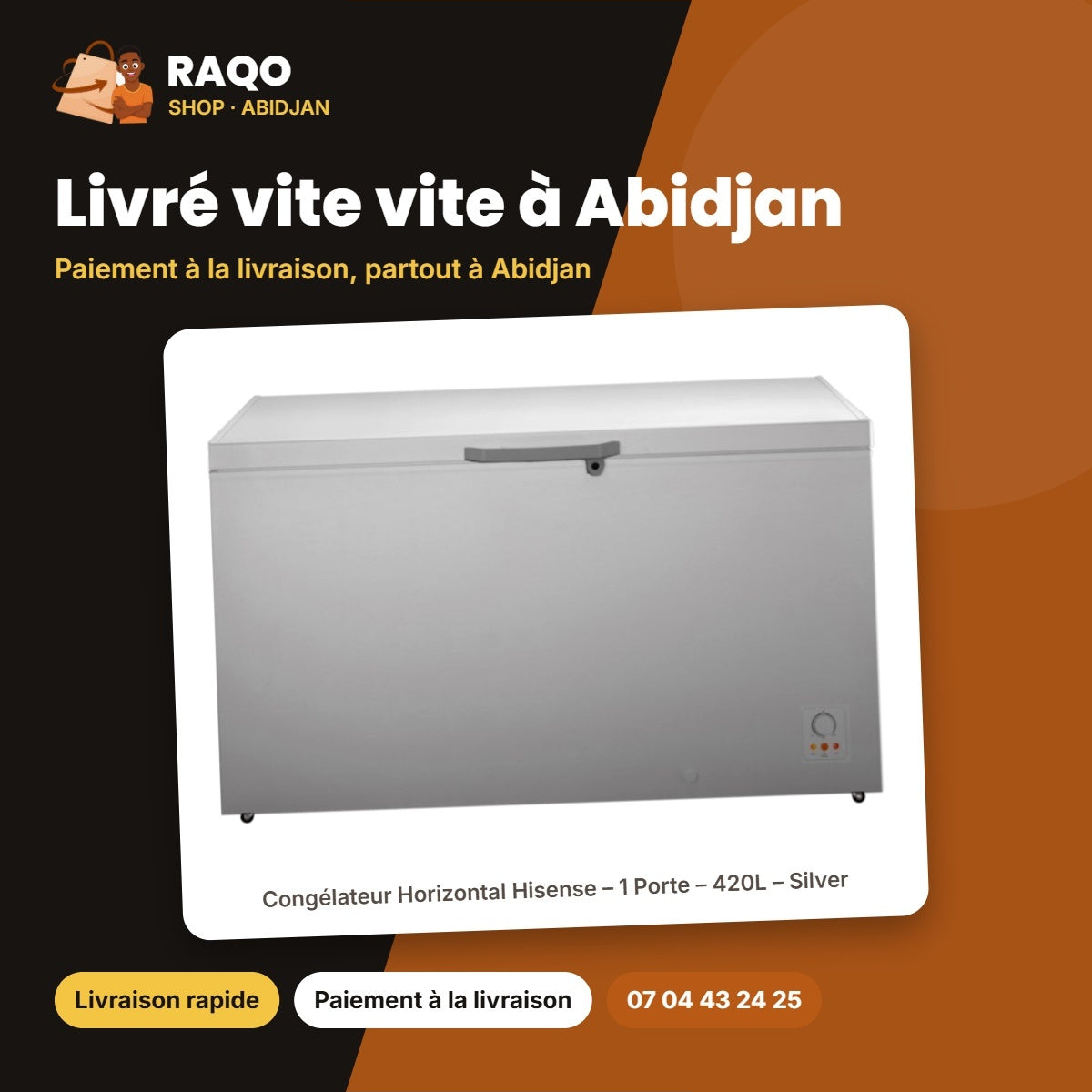 Congélateur Horizontal Hisense – 1 Porte – 420L – Silver | FC-55DD4HA