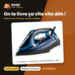 Fer à Repasser à Vapeur Nasco 2400W 320ML Max – 360° – Noir-Bleu Fonce | NA-9508