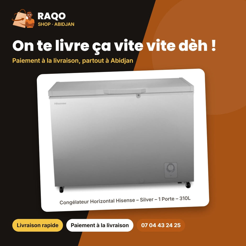 Congélateur Horizontal Hisense – Silver – 1 Porte – 310L | FC-40DD4HA