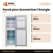 Réfrigérateur Combiné Nasco – 203LT(136LT Net) – 3TIROIRS – Silver | NASD2-203FL
