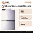 Réfrigérateur Combiné Nasco – 183L(116L Net) – 3TIROIRS – Dark Silver | NASD2-183FL-DS