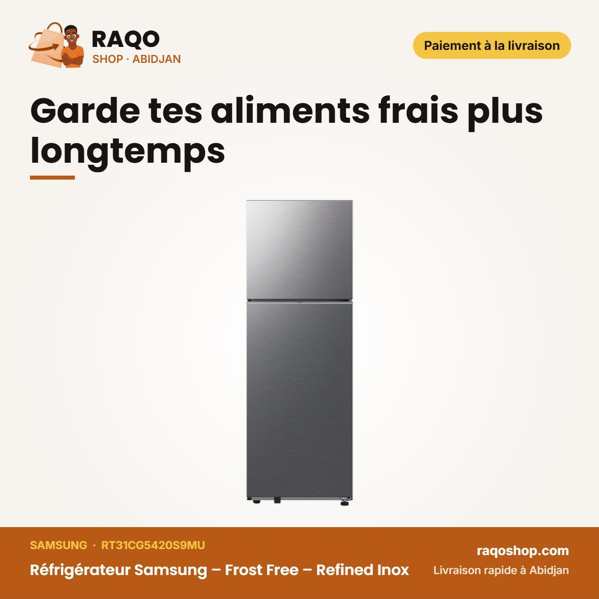 Réfrigérateur Samsung – Frost Free – Refined Inox – All Around Cooling | RT31CG5420S9MU