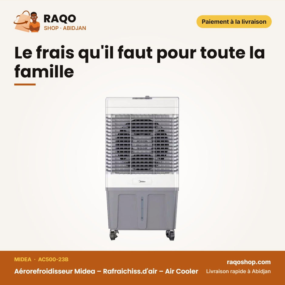 Aérorefroidisseur Midea – Rafraichiss.d'air – Air Cooler – 96L Réservoir. D'eau | AC500-23B