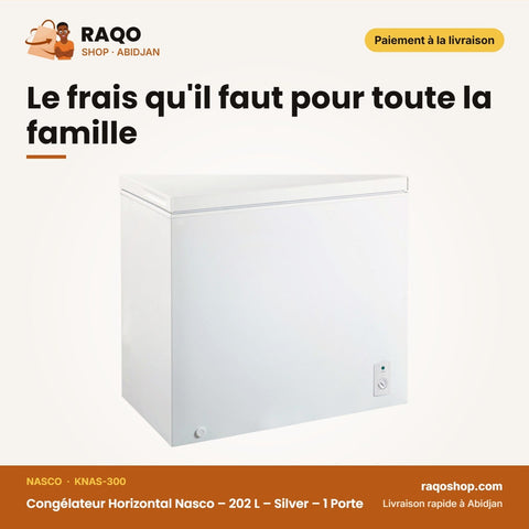 Congélateur Horizontal Nasco – 202 L – Silver – 1 Porte | KNAS-300