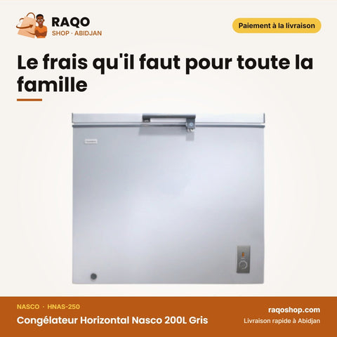Congélateur Horizontal Nasco 200L Gris | HNAS-250