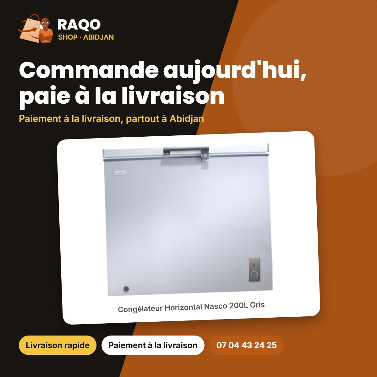 Congélateur Horizontal Nasco 200L Gris | HNAS-250