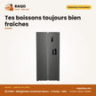 62,V1WD - Réfrigérateur Américain Nasco – 2 Portes – 425L – Gris Fonce | SNASF2-62,V1WD