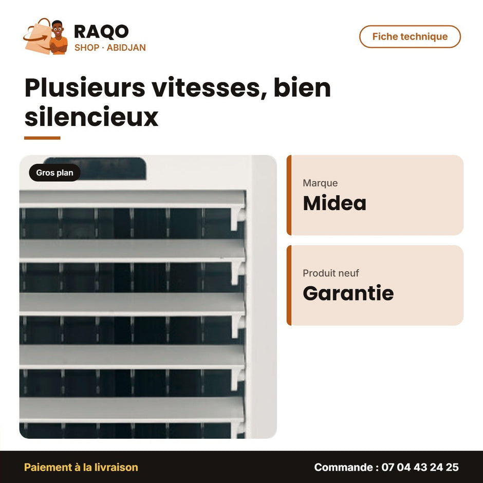 Ventilateur Multifonction Midea – Air Cooler +Télécommande | VENT_AC100-16BR