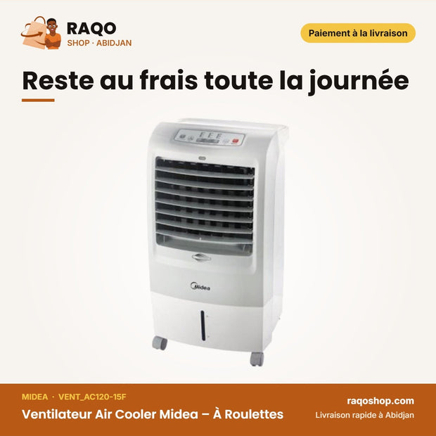 Ventilateur Air Cooler Midea – À Roulettes – Avec Télécommande – 3 Vitesses | VENT_AC120-15F