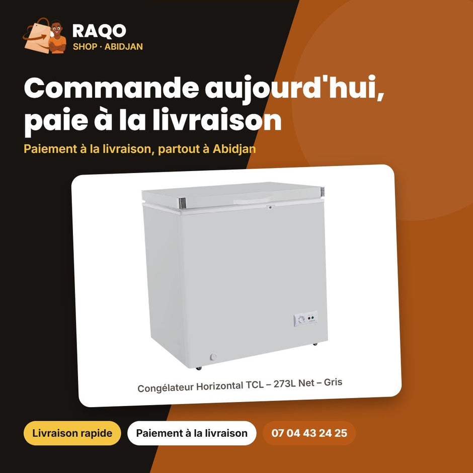 Congélateur Horizontal TCL – 273L Net – Gris – 2 Paniers Internes | TCL_F290CFS