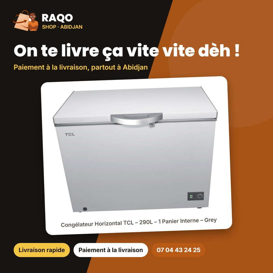 Congélateur Horizontal TCL – 290L – 1 Panier Interne – Grey | F378CFSL