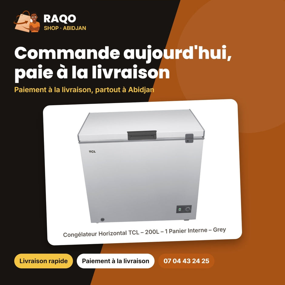 Congélateur Horizontal TCL – 200L – 1 Panier Interne – Grey | F257CFSL
