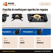 Rechaud à Gaz Nasco – 3 Feux – Vitré – Grille Porte Casserole Noir | NASGS-K311S