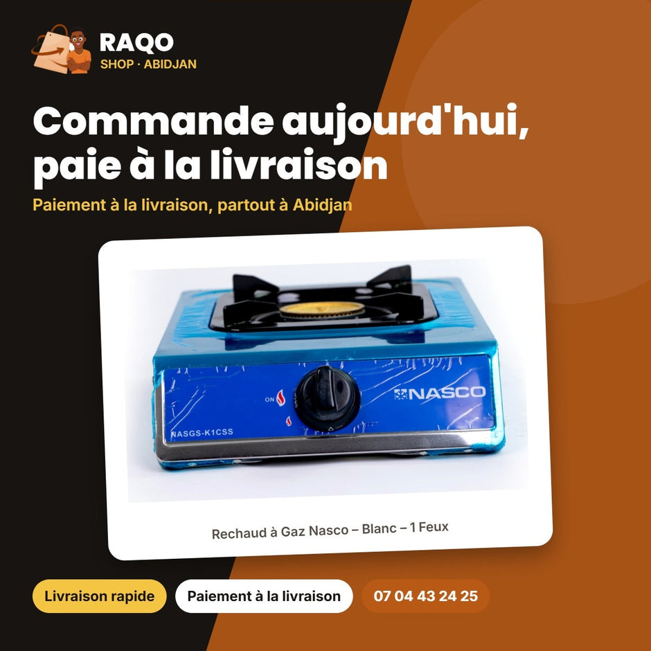 Rechaud à Gaz Nasco – Blanc – 1 Feux – Bruleurs à Gaz en Cuivre | NASGS-K1CSS