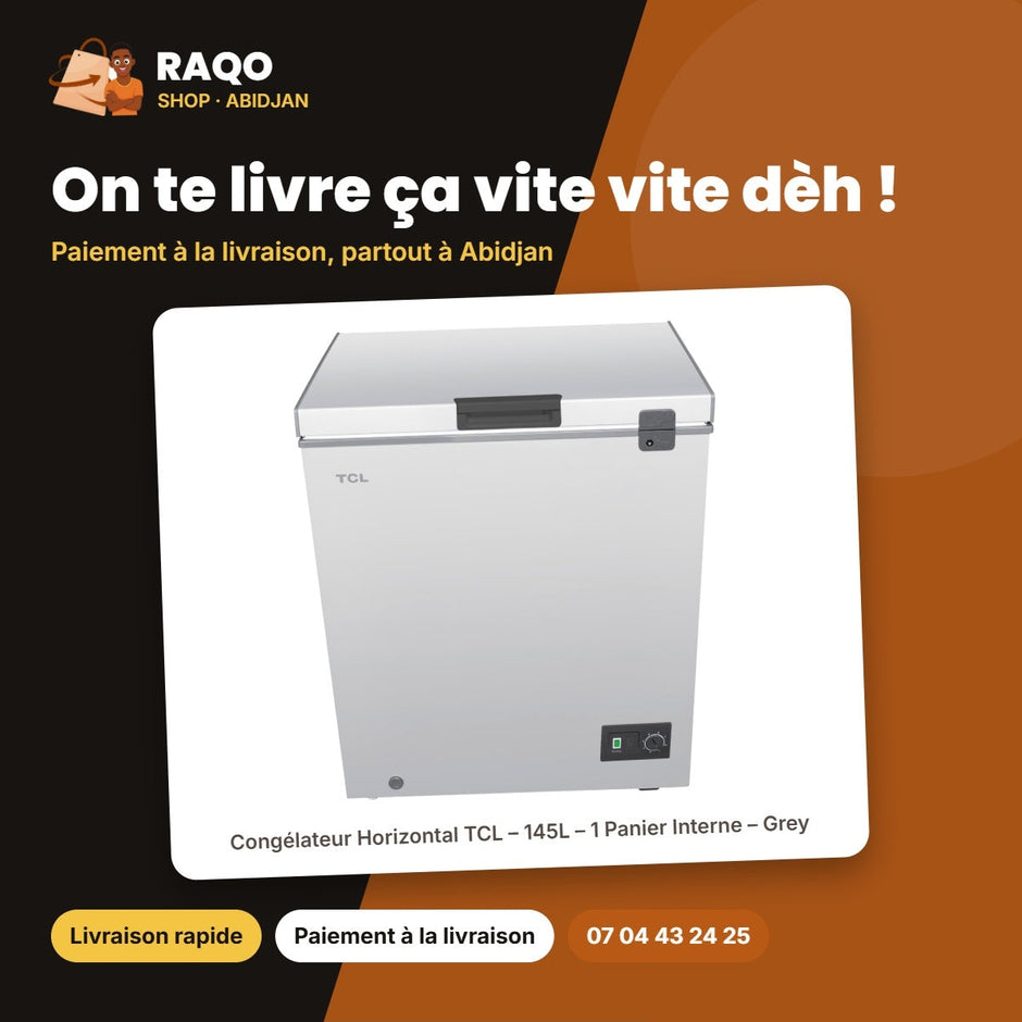 Congélateur Horizontal TCL – 145L – 1 Panier Interne – Grey | F188CFSL