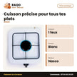 Rechaud à Gaz Nasco – Blanc – 1 Feux – Bruleurs à Gaz Noir | NASGS-K1BW
