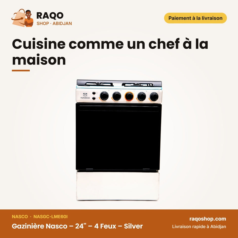 Gazinière Nasco – 24'' – 4 Feux – Silver | NASGC-LME60I