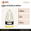 Fer à Repasser à Vapeur Nasco 2200W 350ML Max – 360° – Noir-Blanc | FR_NA-8878