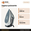 Fer à Repasser à Vapeur Nasco – 2200W – Semelle Ceramique – 500ML Eau | NAS-2208-DSS