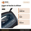 Fer à Repasser à Vapeur Nasco 2400W 320ML Max – 360° – Noir-Bleu Fonce | NA-8871