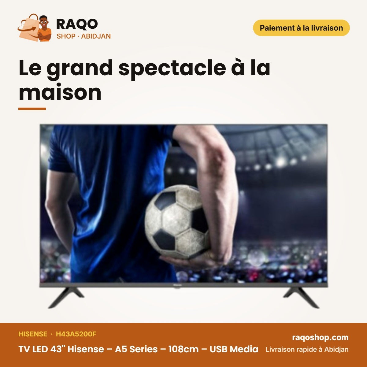 TV LED 43'' Hisense – A5 Series – 108cm – USB Media | H43A5200F