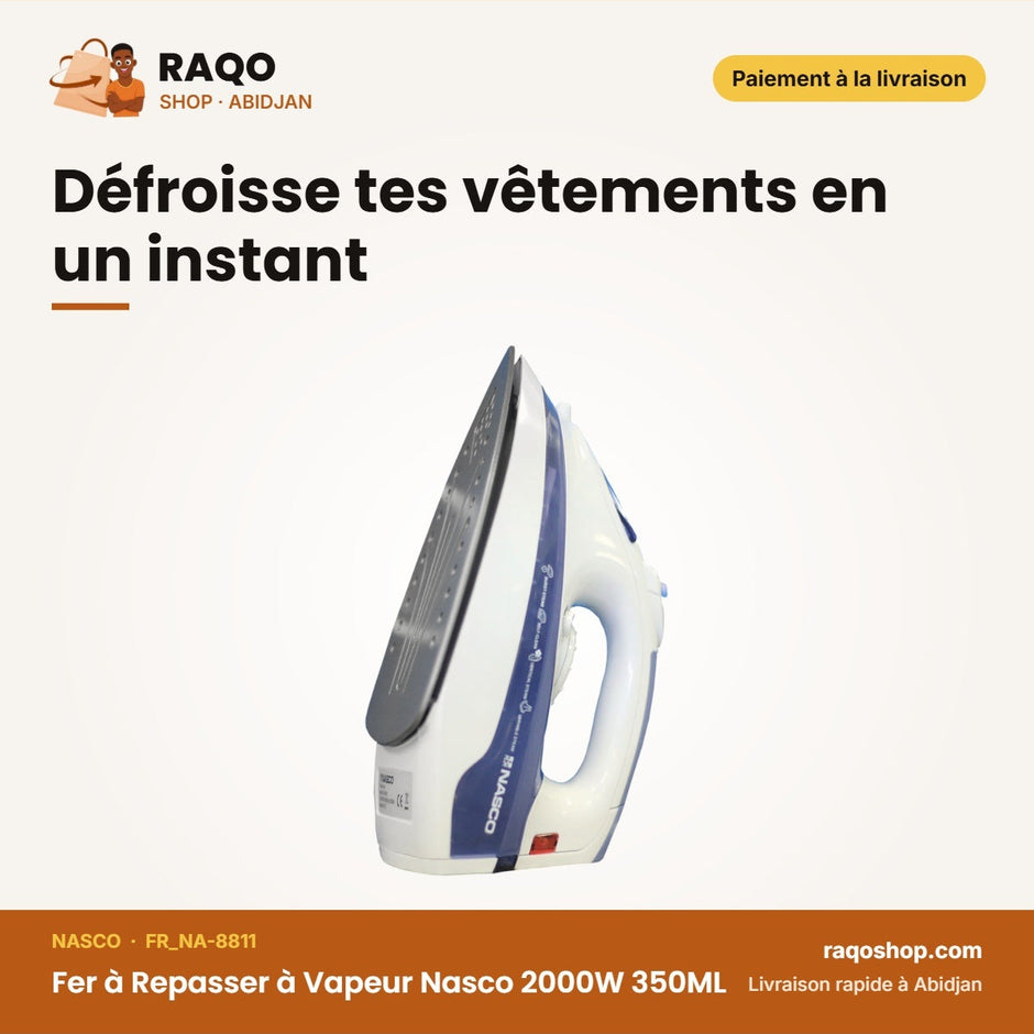 Fer à Repasser à Vapeur Nasco 2000W 350ML | FR_NA-8811
