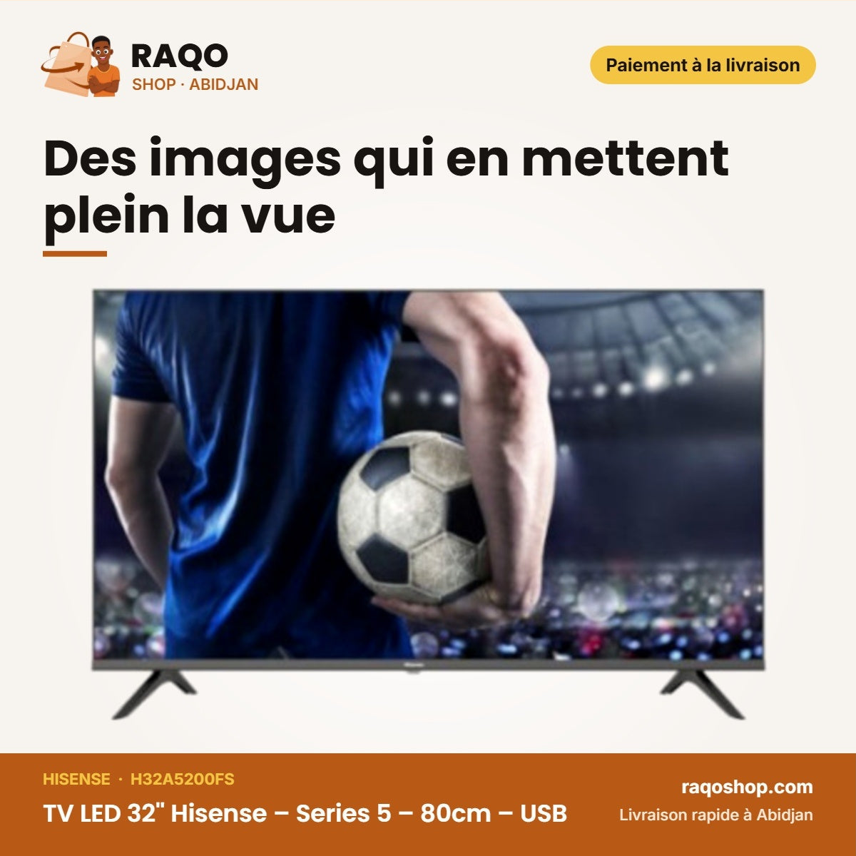 TV LED 32'' Hisense – Series 5 – 80cm – USB | H32A5200FS