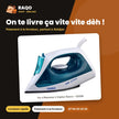 Fer à Repasser à Vapeur Nasco – 1200W – Semelle Anti Adhésive – 250ML Eau | NAS-2202C-DS