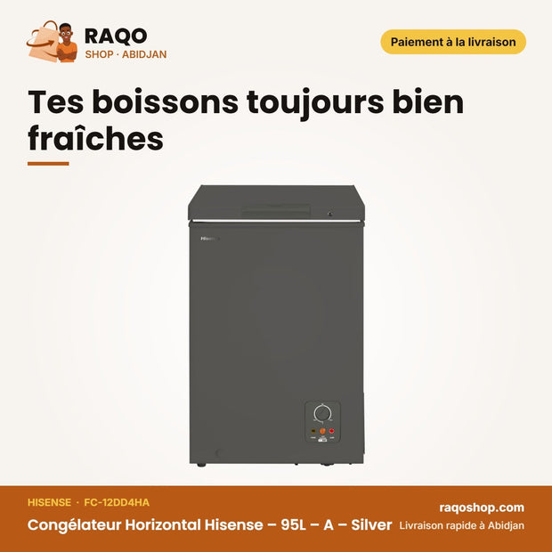 Congélateur Horizontal Hisense – 95L – A – Silver | FC-12DD4HA