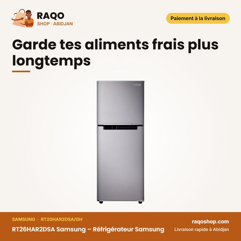 RT26HAR2DSA Samsung – Réfrigérateur Samsung – 203L (150LT+53LT) – Argent | RT20HAR2DSA/GH