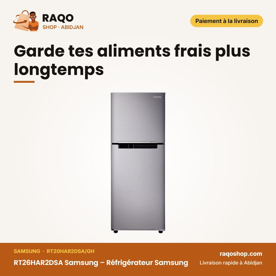 RT26HAR2DSA Samsung – Réfrigérateur Samsung – 203L (150LT+53LT) – Argent | RT20HAR2DSA/GH