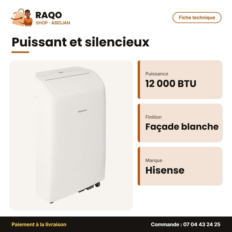 Split Mobile 12000 BTU Hisense – Façade Blanche | AP-12CR4RNXS01