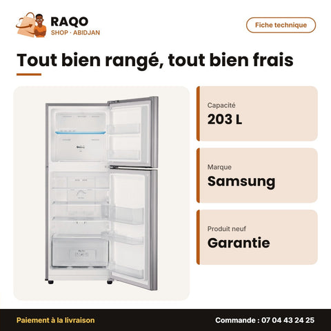 RT26HAR2DSA Samsung – Réfrigérateur Samsung – 203L (150LT+53LT) – Argent | RT20HAR2DSA/GH